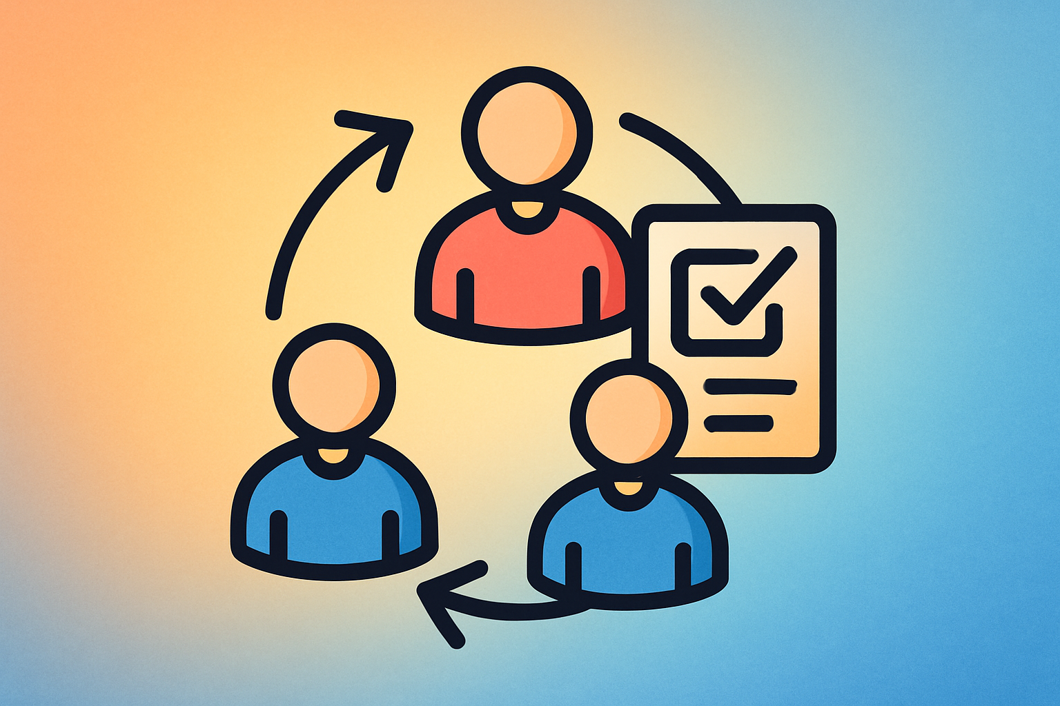 photographic A vibrant and inviting icon for a referally network  The background is a soft gradient of warm oranges and cool blues evoking a sense of-1